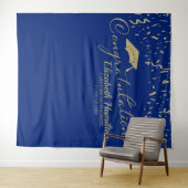 Herzlichen Glückwunsch Hintergrund für Gold und Bl Wandteppich (Beispiel (Horizontal))