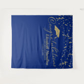 Herzlichen Glückwunsch Hintergrund für Gold und Bl Wandteppich (Vorderseite (Horizontal))