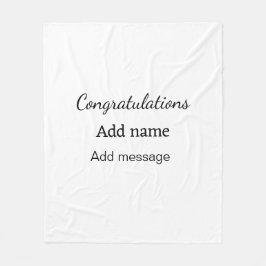 Herzlichen Glückwunsch hinzufügen Name Nachricht e Fleecedecke