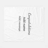 Herzlichen Glückwunsch hinzufügen Name Nachricht e Fleecedecke (Vorderseite (Horizontal))