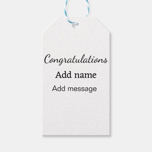 Herzlichen Glückwunsch hinzufügen Name Nachricht e Geschenkanhänger (Vorderseite)