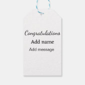 Herzlichen Glückwunsch hinzufügen Name Nachricht e Geschenkanhänger (Rückseite)