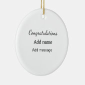 Herzlichen Glückwunsch hinzufügen Name Nachricht e Keramik Ornament (Rechts)