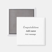 Herzlichen Glückwunsch hinzufügen Name Nachricht e Magnet (Vorderseite/Rückseite)