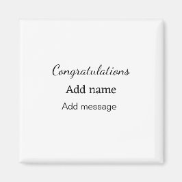 Herzlichen Glückwunsch hinzufügen Name Nachricht e Magnet