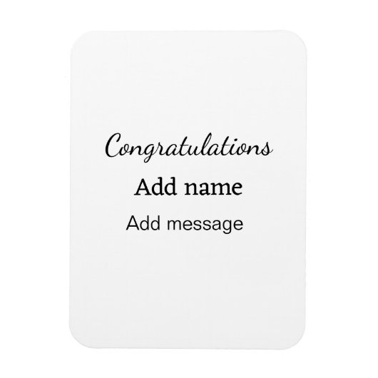Herzlichen Glückwunsch hinzufügen Name Nachricht e Magnet (Vertikal)
