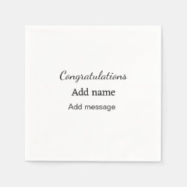 Herzlichen Glückwunsch hinzufügen Name Nachricht e Serviette