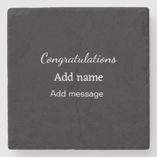 Herzlichen Glückwunsch hinzufügen Name Nachricht e Steinuntersetzer