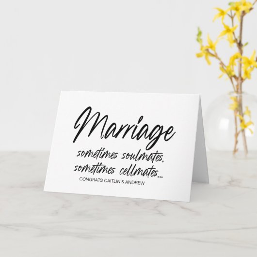 Herzlichen Glückwunsch Hochzeit Just Married Braut Karte (Gelbe Blume)