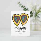 Herzlichen Glückwunsch Hochzeit Verlobung Geschenk Feiertagspostkarte (Stehend Vorderseite)