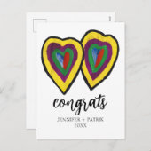 Herzlichen Glückwunsch Hochzeit Verlobung Geschenk Feiertagspostkarte (Vorne/Hinten)