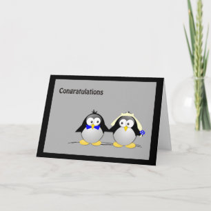 Herzlichen Glückwunsch Hochzeiten- Pinguine Karte