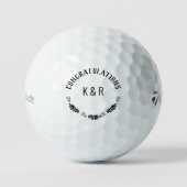 Herzlichen Glückwunsch Hochzeitscouple Urschrift Golfball (Vorderseite)