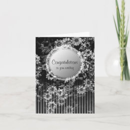 Herzlichen Glückwunsch Hochzeitskarte Schwarz Vint Karte