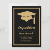 Herzlichen Glückwunsch Imitats Gold / Black Grad E Einladung (Vorderseite)