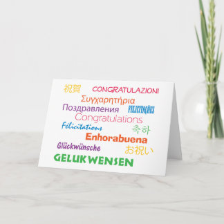 Herzlichen Glückwunsch in Viele Sprachen Karte