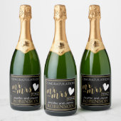 Herzlichen Glückwunsch Individuelle Name Gold Wedd Schaumweinetikett (Flaschen)