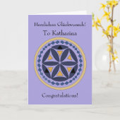 Herzlichen Glückwunsch ins Deutsche Karte (Gelbe Blume)