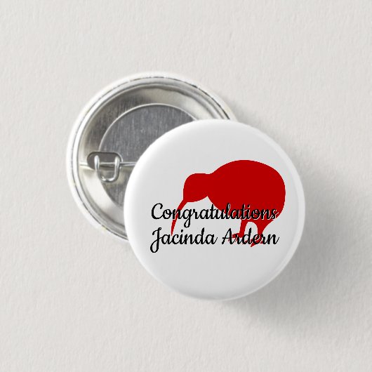 Herzlichen Glückwunsch Jacinda Ardern Custom Text Button (Vorne & Hinten)