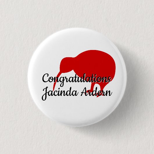 Herzlichen Glückwunsch Jacinda Ardern Custom Text  Button (Vorderseite)