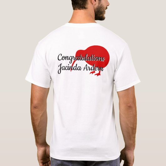 Herzlichen Glückwunsch Jacinda Ardern Custom Text T-Shirt (Rückseite)