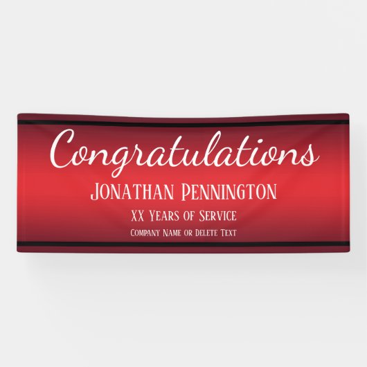 Herzlichen Glückwunsch Jahr für Dienst Rot Banner (Horizontal)