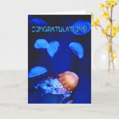 Herzlichen Glückwunsch Jellyfish Card Karte (Gelbe Blume)