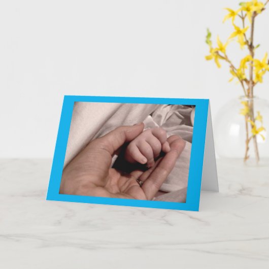 Herzlichen Glückwunsch Junge Mutter und Baby Boy M Karte (Gelbe Blume)