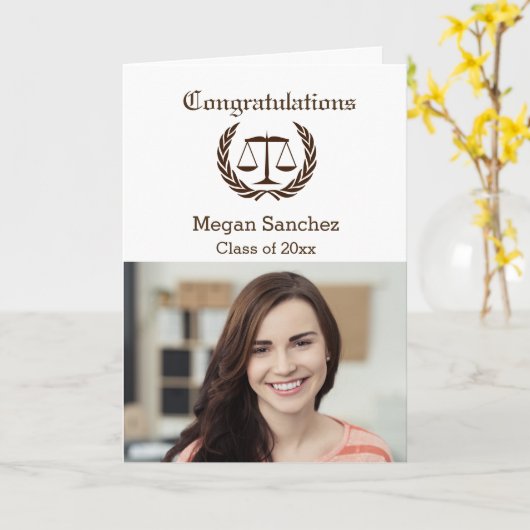 Herzlichen Glückwunsch Jurastudium mit Maßstäben Karte (Gelbe Blume)