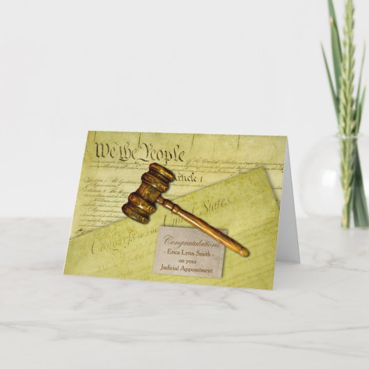 Herzlichen Glückwunsch, Juristenthema, Gavel-Dokum Karte (Vorderseite)