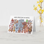 Herzlichen Glückwunsch Karikaturenkarte Karte (Gelbe Blume)