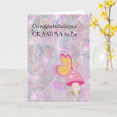 Herzlichen Glückwunsch Karte Oma zu sein. Rosa (Gelbe Blume)