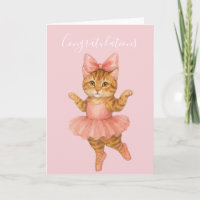 Herzlichen Glückwunsch Katze Ballerina Rosa