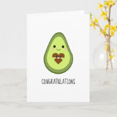 Herzlichen Glückwunsch Kawaii Schwangere Avocado J Karte (Gelbe Blume)