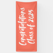 Herzlichen Glückwunsch Klasse 2025 Korallen Abschl Banner (Vertikal)