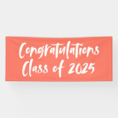 Herzlichen Glückwunsch Klasse 2025 Korallen Abschl Banner (Horizontal)