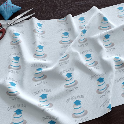 Herzlichen Glückwunsch Klasse Abschluss Blue Fabri Stoff