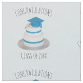 Herzlichen Glückwunsch Klasse Abschluss Blue Fabri Stoff (Nahaufnahme)