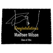 Herzlichen Glückwunsch Klasse der 2025 Grad-Namens Große Geschenktüte (Vorderseite)