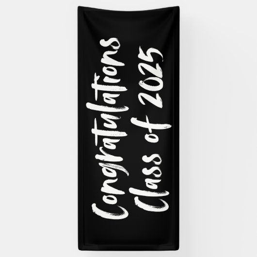 Herzlichen Glückwunsch Klasse von 2025 Black Absch Banner (Vertikal)