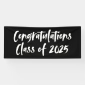 Herzlichen Glückwunsch Klasse von 2025 Black Absch Banner (Horizontal)