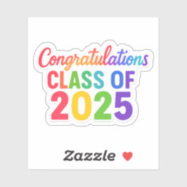 Herzlichen Glückwunsch Klasse von 2025 Vibrant Aufkleber