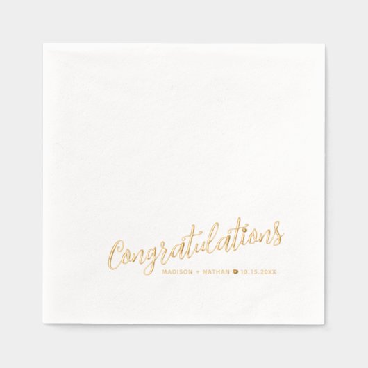 Herzlichen Glückwunsch kleine Hochzeitsfeier Servietten Mit Folie (Vorderseite)