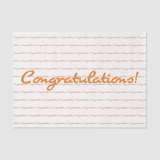 Herzlichen Glückwunsch! Lässige Schrift Seidenpapier (Vorderseite)