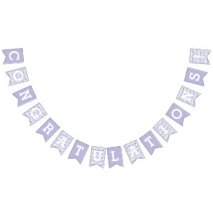 Herzlichen Glückwunsch Lavender Blätter Pattern Wimpelkette