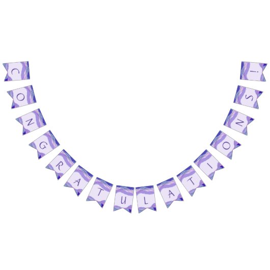 Herzlichen Glückwunsch Lila Lavender Geometrie Mus Wimpelkette (Alle)