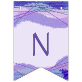 Herzlichen Glückwunsch Lila Lavender Geometrie Mus Wimpelkette (Dritte Fahne)