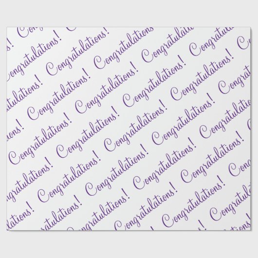 Herzlichen Glückwunsch Lila Script Geschenkpapier (Flach)