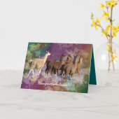 Herzlichen Glückwunsch! Llamas Walking Karte (Gelbe Blume)