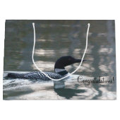 Herzlichen Glückwunsch Loon Bag Große Geschenktüte (Vorderseite)